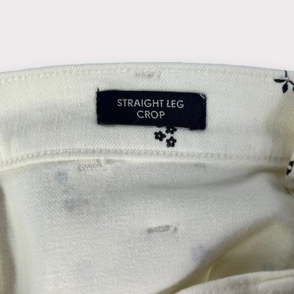 J.Crew Straight-Leg Crop Jean in White Ditsy Floral Size 26 - Picture 4 of 10